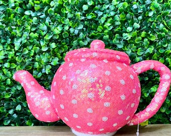 Pink Sequin Teapot