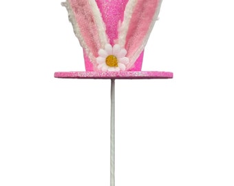 Pink Easter Bunny Hat Pick ~ 17 Inch