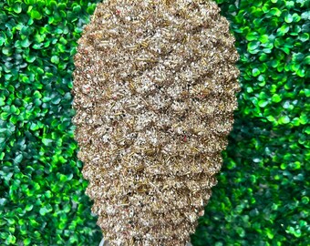 12 Inch Gold Glitter Pinecone