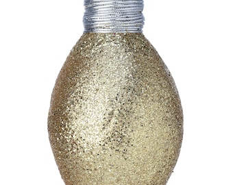 Gold Glitter Lightbulb Ornament ~ 7 inch