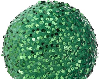 6 inch green sequin ornament, green Christmas tree ornament, emerald green ornament, ornaments for Christmas tree, 6 inch ball ornament