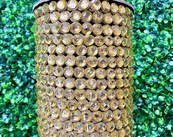 0.5 inch Gold Jeweled Trim Ribbon - 10 yards