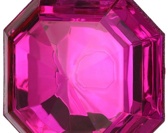 Hot Pink Acrylic Gem- Square Cut Fuchsia Pink Jewel Ornament ~ 6”