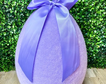 Purple Flocked Egg ~ 19x12 inches