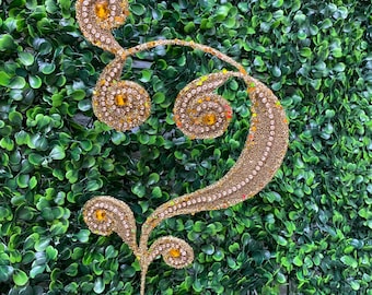 Gold Glitter Scroll Stem - 12.5 inch