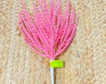 Pink Flocked Pine Pick ~ 18”