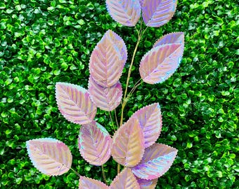 Purple Iridescent Leaf Spray - 27.6 Inch