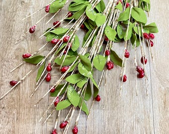 Birch Wrapped Pyracantha-Berry Spray - 24 Inch
