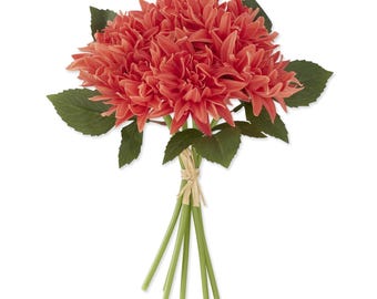 Coral Real Touch Dahlia Bundle - 6 stems - 12 inch
