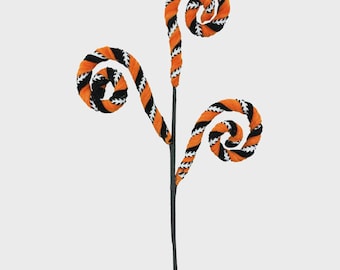 Orange and Black Velvet Stripe Curl Spray - 27 inch