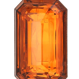 Acrylic Amber Gem- Rectangle Cut Copper Jewel Ornament ~ 9”