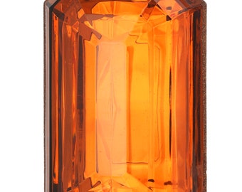 Acrylic Amber Gem- Rectangle Cut Copper Jewel Ornament ~ 9”