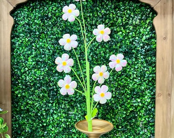 White Sequin Daisy Spray ~ 27 inch