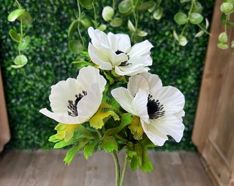 White Anemone Spray- 22 in