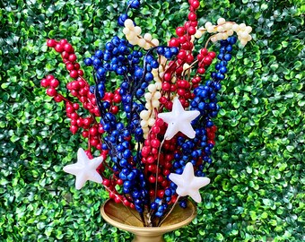 Patriotic Berries w/ Stars Spray