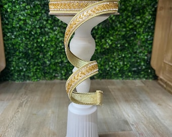 3/4 Inch Gold Baguette Jeweled Ribbon ~ 5 Yards ~ Wired