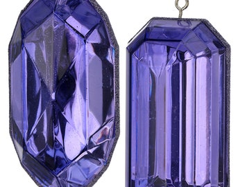Amethyst Purple Acrylic Gem Ornament -Rectangle or Oval Jewel - 5 inches - SOLD SEPARATELY
