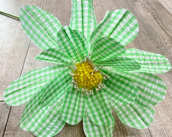 Green Gingham Sunflower Spray ~ 24in ~ 8in diameter