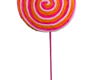 Hot Pink and Orange Lollipop Pick ~ 20 Inch