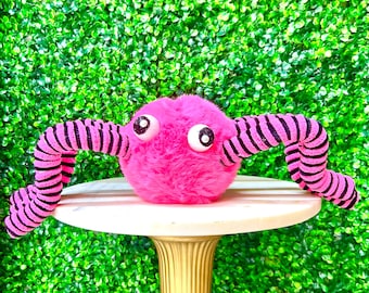 Pink Plush Furry Spider