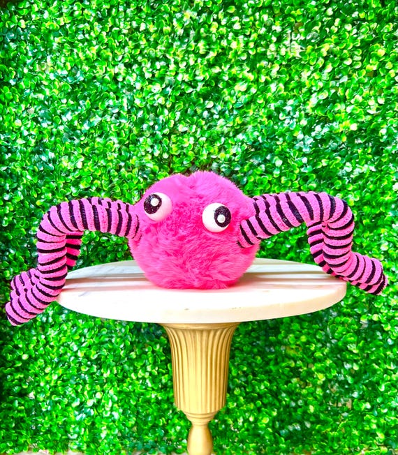 Pink Plush Furry Spider - Etsy