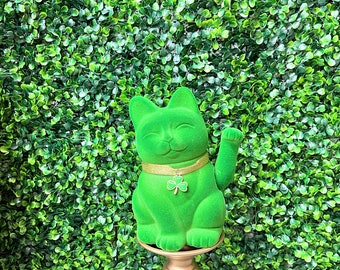 7 inch Green Waving Lucky Cat