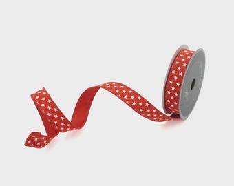1 Inch Red Spirited Stars Ribbon ~ 10 yards ~ Wired