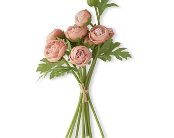 Orange Real Touch Ranunculus Bundle- 10 Stems - 15 inch