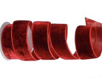 2.5 Inch Sheldon Velvet Metallic Back Ribbon ~ 10 Yard