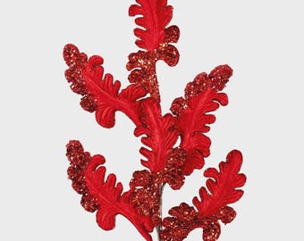 Red Velvet Acanthus Leaf - 28 inch