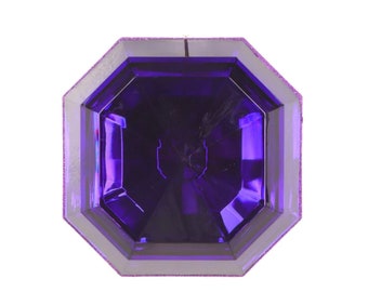 Dark Purple Acrylic Gem- Square Cut Purple Jewel Ornament ~ 6”