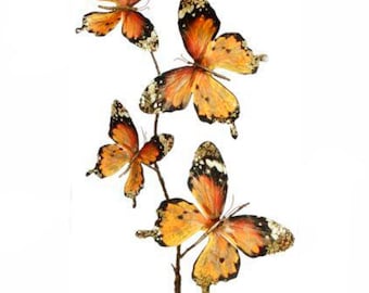 Fall Glittered Butterfly Spray - 31 inch