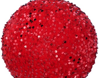 8 inch red sequin ornament, green Christmas tree ornament, red ball ornament, red ornaments for Christmas tree, 8 inch ball ornament