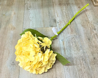 Yellow Real Touch Hydrangea Spray~ 19 Inch
