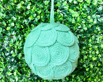 5 inch Sea-foam Jute  Ball Ornament