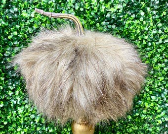 Faux Fur Shaggy Pumpkin - Large - 7.5 L x 10W