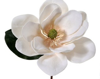 White Deluxe Large Velvet Magnolia Pick - 12 inch