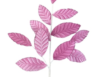 Pink Velvet Leaf Spray~ 25in