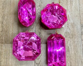 Assorted Hot Pink Acrylic Gems ~ 4–5 inches
