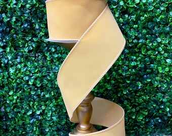 2.5 Gold/ Mustard Velvet Wired Ribbon