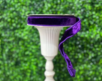 1” Purple Velvet Ribbon ~ Farrisilk ~ 10 yards ~ Wired