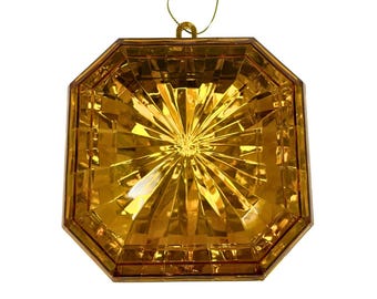 Square Acrylic Gem ~ 5inch ~ Amber