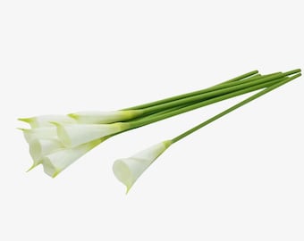 White Real Touch Lifelike Calla Lily ~ 24 Inch ~ Single Stem