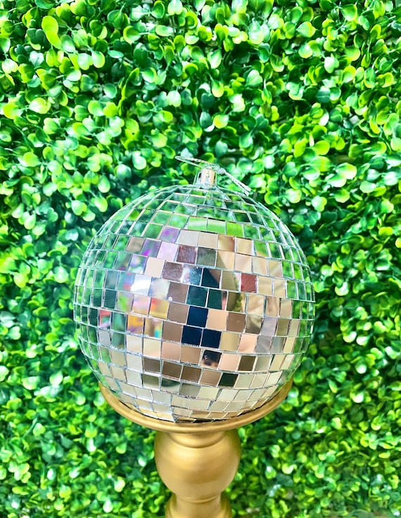 Set 4 Palle Da Discoteca A Specchio Da 10 Cm – Decorazioni Brillanti Per Albero Di Natale, Feste E Matrimoni, Argento
