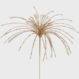 Gold Beaded Starburst Fountain Spray ~ 24 Inch ~ Gold Christmas Spray
