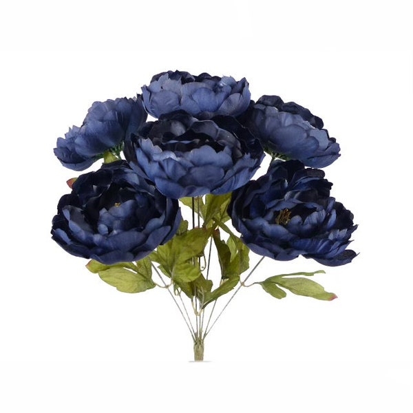Pivoine bleue x 7 fleurs ~ 20 pouces