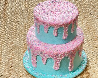 Two Tier Fake Bake Cake~ 7.5 in x 9in