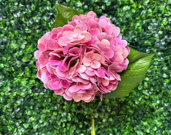 Dark Pink Real Touch Hydrangea Stem - 20 inch