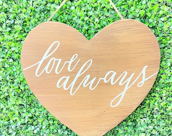 Love Always ~ Wooden Heart Door Hanger ~ 14in x 15in