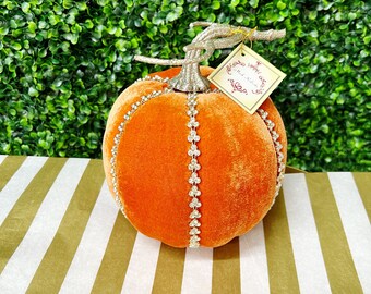 Mark Roberts Couture Velvet Pumpkin with Diamonds ~ Tall~ 7 inch